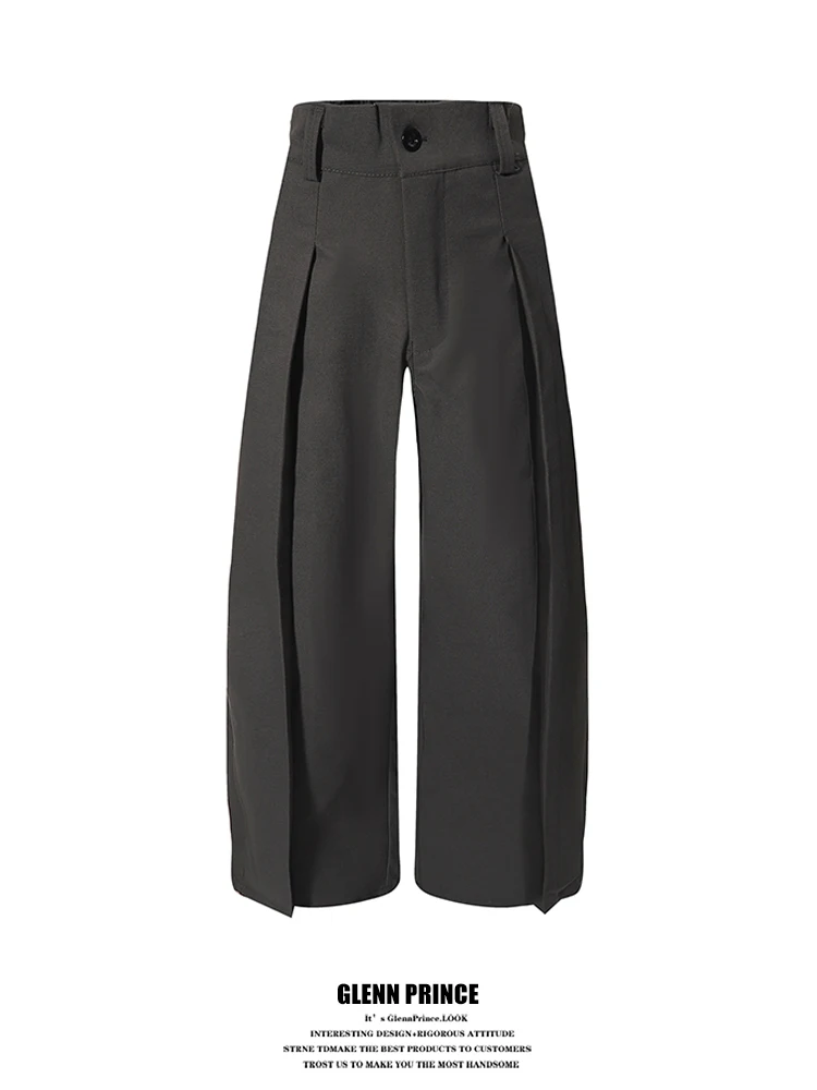 

GPstudio Men's Casual Pleated Straight Leg Busin Trousers Spring Loose Fit Drapey Old Money Sle Wide Leg Pants