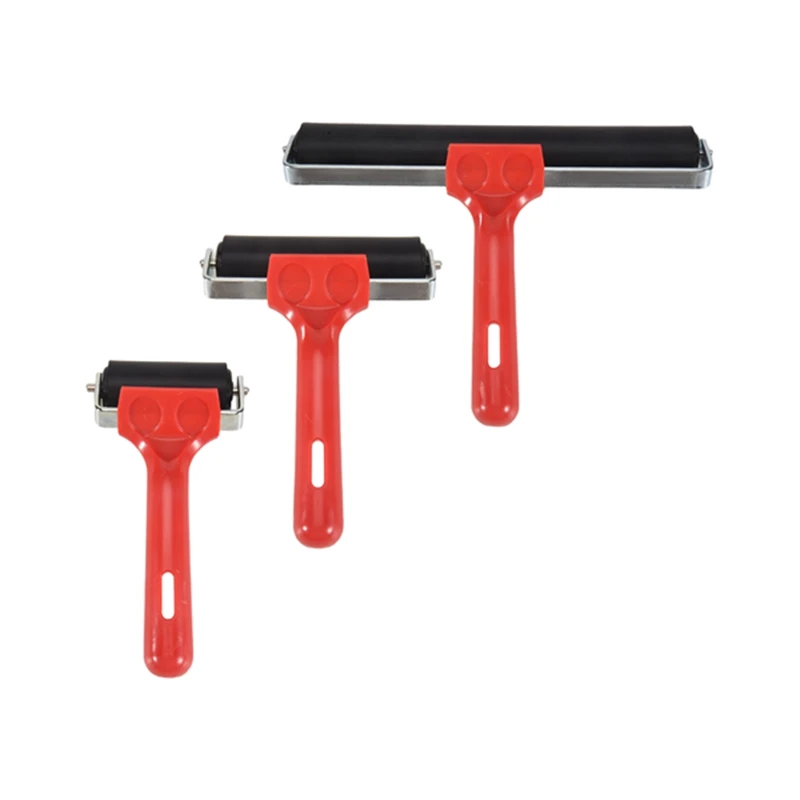 2025 New 3 Pcs Rubber Roller Rubber Brayer Glue Roller Tools For Printmaking Stamping Wallpaper Gluing Application 6/10/20 Cm