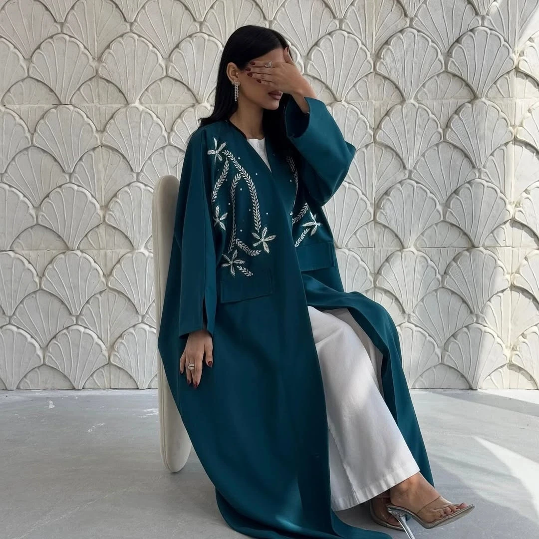 Ramadan Islamic Modest New Arab Middle Eastern Embroidered Cardigan Women's Wear Muslim Luxury Fashion Ethnic Abaya