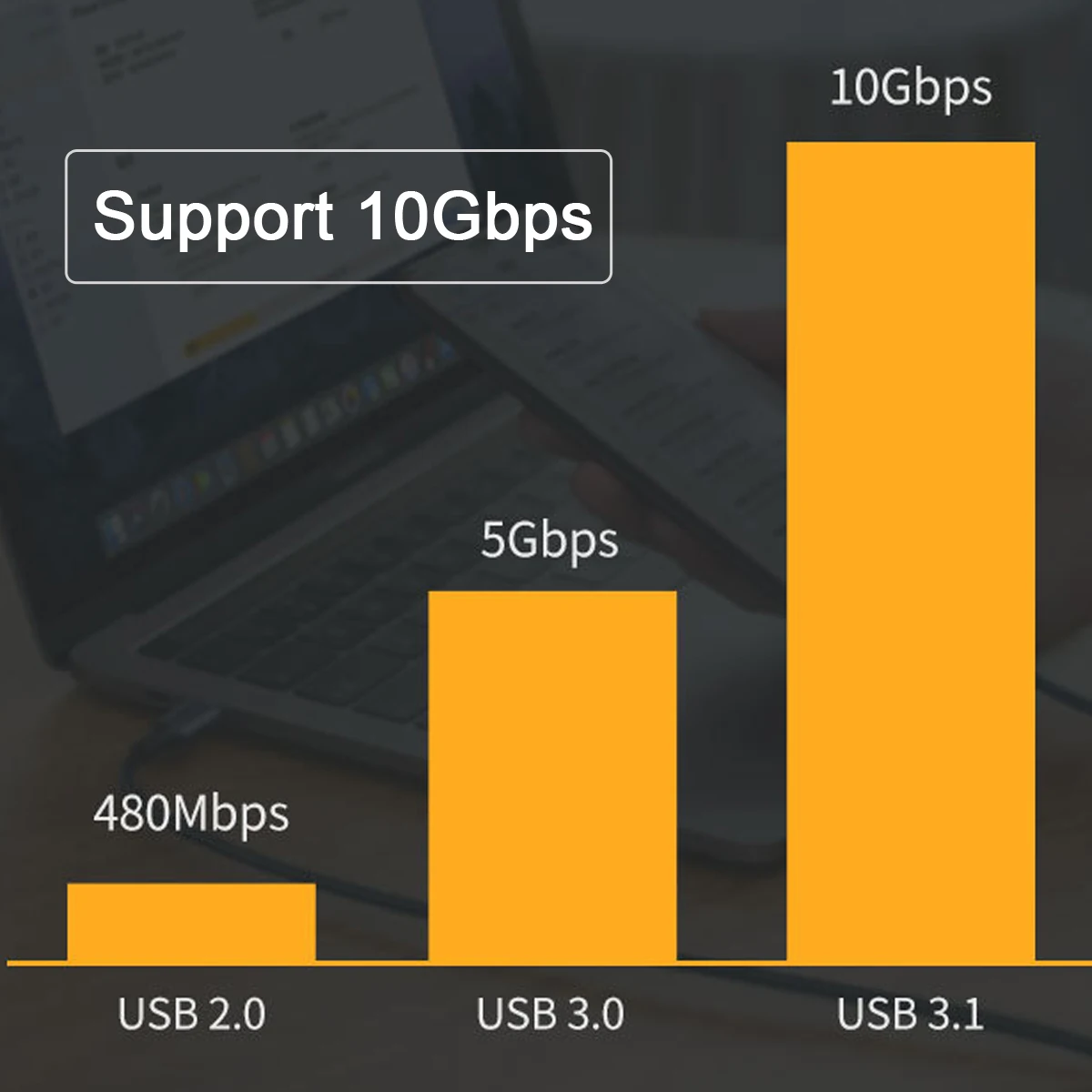 CY With E-marker Male to Male Type-C USB-C 100W Data Cable USB3.1 10Gbps