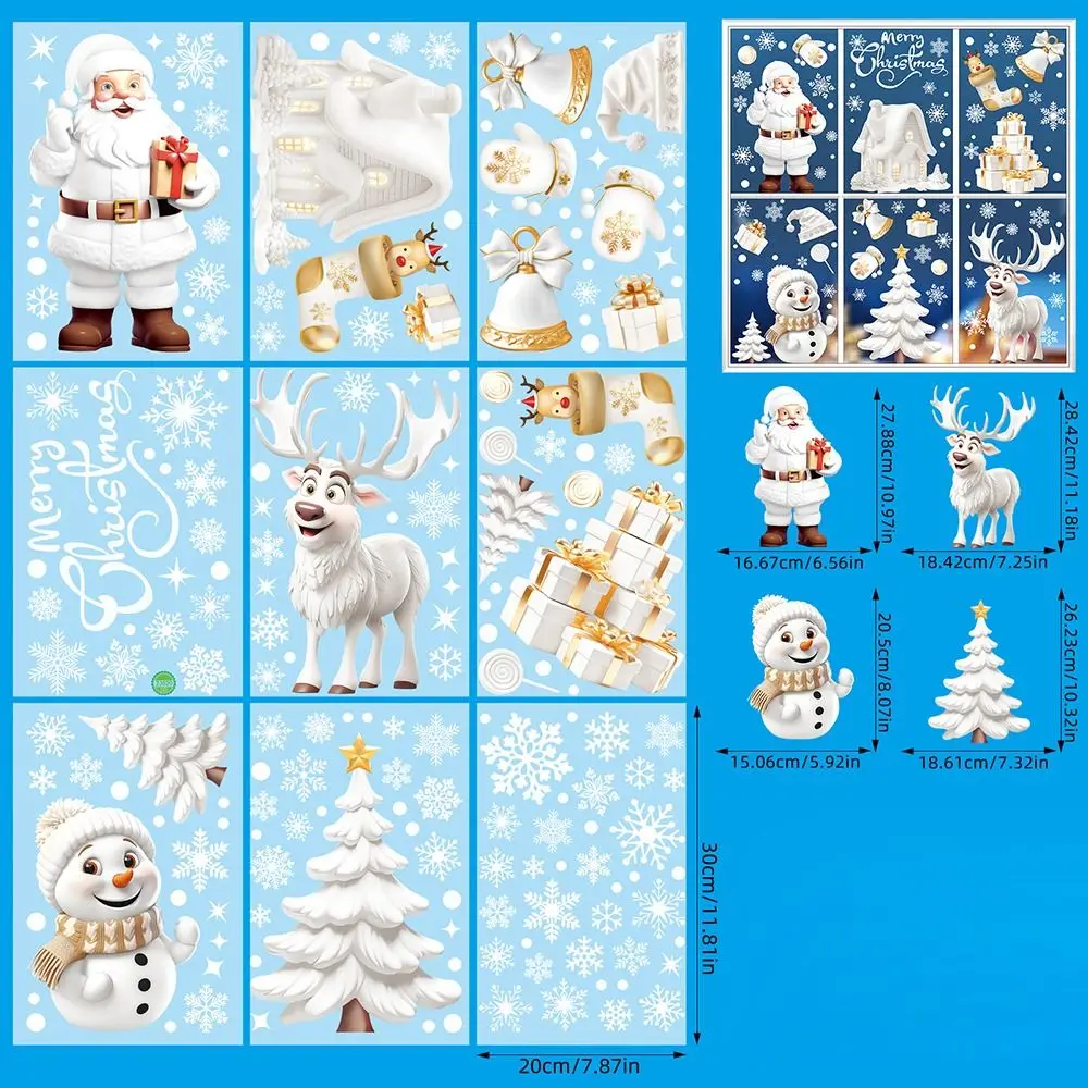 New Removable Christmas Window Stickers Christmas Tree Santa Claus Home Decor Wall Decal New Year Gifts Party Decoration