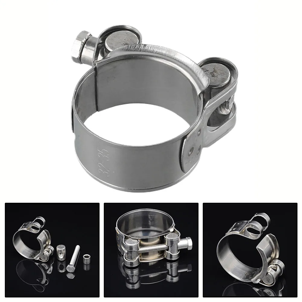 1 Pcs T-Bolt Hose Clamp 304 Stainless Steel Heavy -Duty For High Pressure Turbo Intercooler Intake Hoses Silver 17-19mm