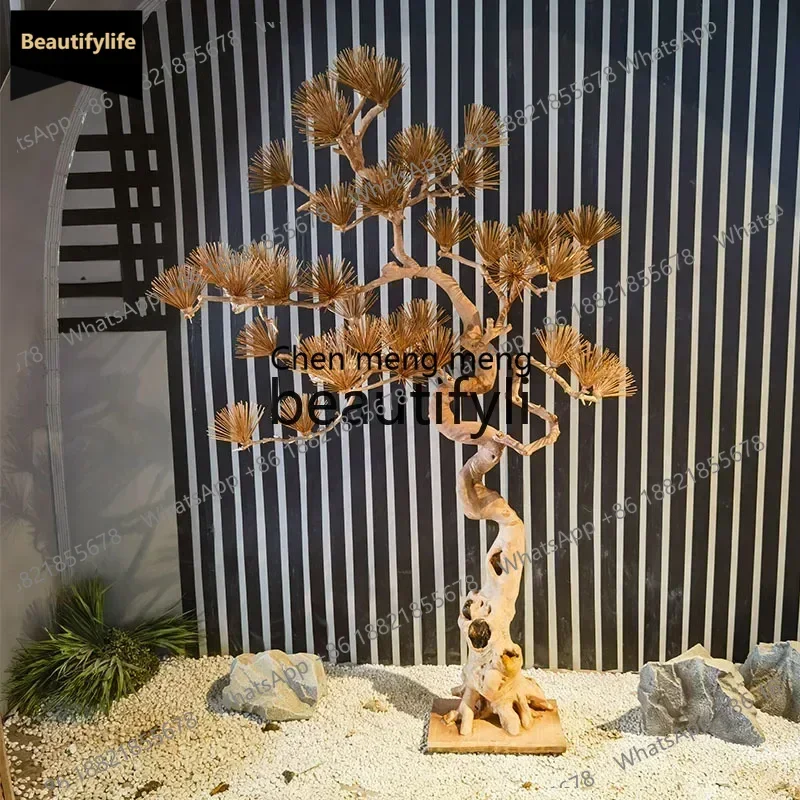 

Y183Simulation welcome pine cedar modeling tree indoor landscaping fake tree new Chinese soft decoration ornament53