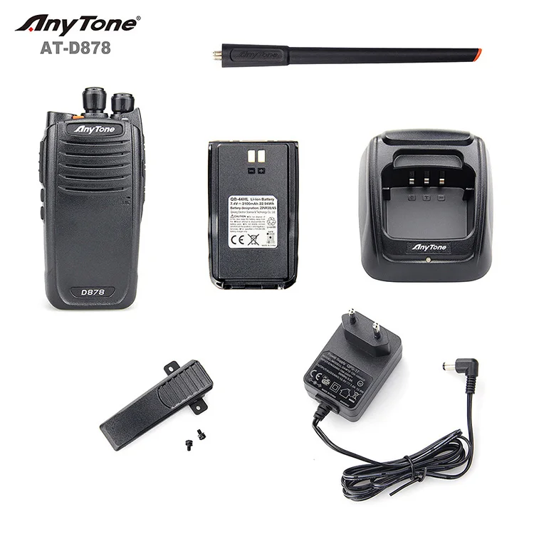 Anytone AT-878 Digital DMR & Analog VHF/UHF Two Way Radio Walkie Talkie With Digital Encryption IP54 10W Output 0-10KM Range