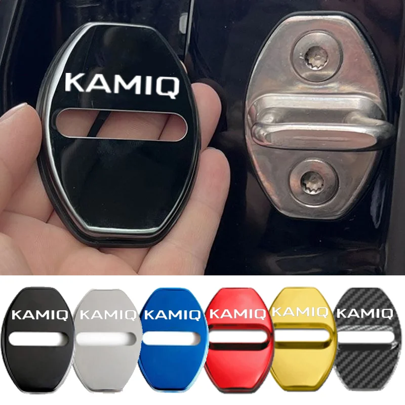 Car Door Lock Buckle Anti-rust Cover Case Protection Stickers Badge Accessories for KAMIQ Logo Auto Interior Decoration