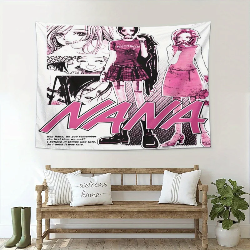 VIKAMA High Street Chaoku Cartoon-Wandteppich, Literatur und Kunst, Jugend-Wohnzimmer, Sofa-Hintergrund, Anime-Wandteppich mit kleiner Menschenmenge