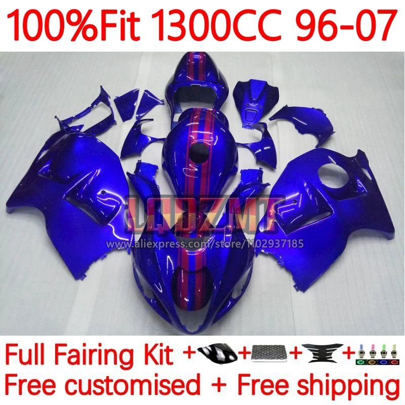 Injection For SUZUKI Hayabusa Blue Pink GSXR1300 GSXR 1300 CC 96 97 98 99 00 01 02 2003 2004 2005 2006 2007 Fairing 170No.19