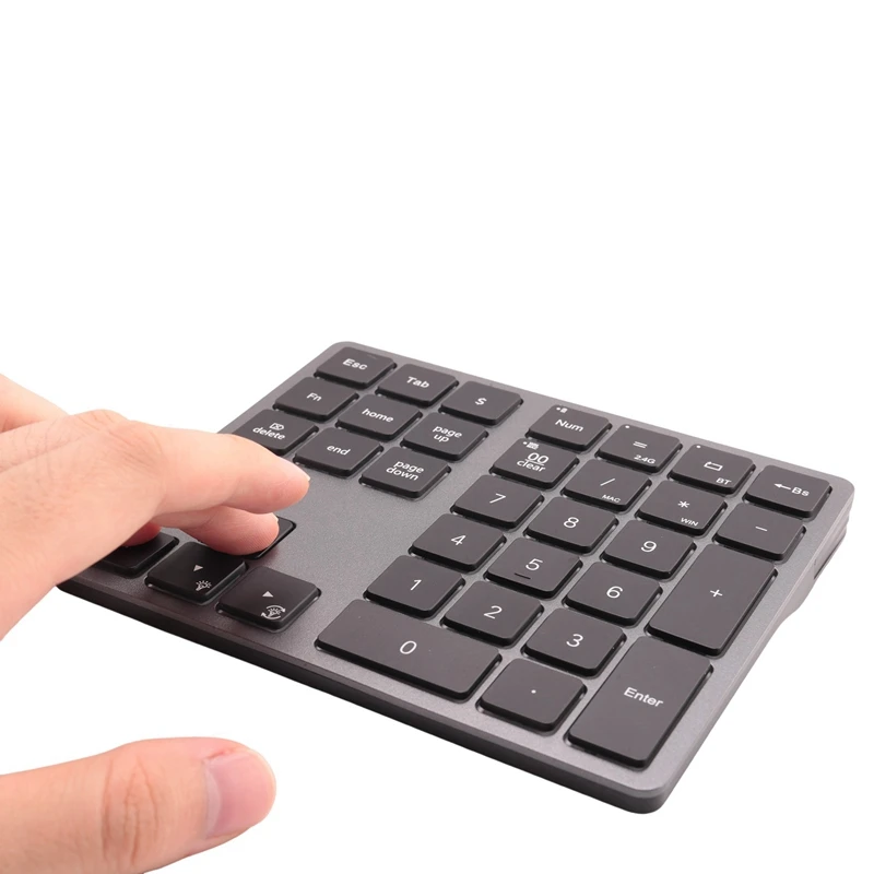 1 Piece Backlight Bluetooth Numeric Keypad RGB Rechargeable 34 Keys Keypad Aluminum Numpad Keyboard For PC Laptop