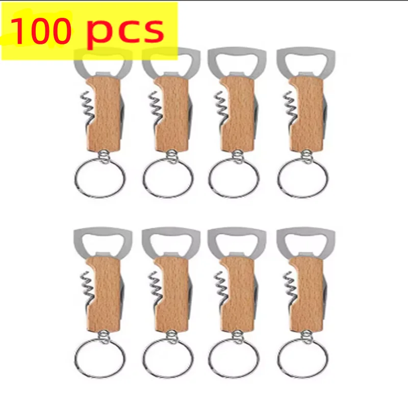 

Hot Selling100 Pcs Wooden Bottle Opener Home Supplies Beer Opener Kitchen Accesories Wine Opener Drink Wedding Gifts For Guests