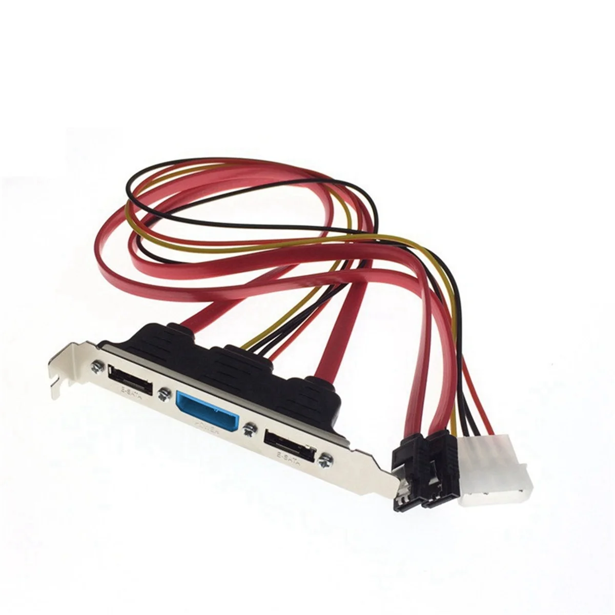 PC DIY SATA เป็น ESATA และ 4Pin IDE Molex Power PCI Bracket Slot Cable โปรไฟล์ความสูงเต็มสําหรับฮาร์ดไดรฟ์ภายนอก