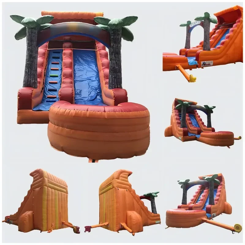 Inflatable Jumping Bouncy Castle Giant Slide Summer Commercial Rental Print PVC Tarpaulin Combo Inflatable Water Slide With