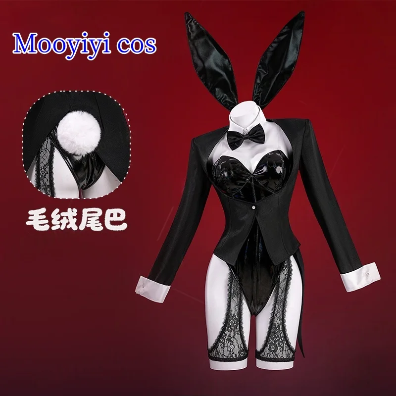 فستاني الجديد Mooyiyi cos Kitagawa Marin أزياء تنكرية للهالوين وعيد الميلاد سترة جلدية سوداء رائعة على شكل أرنب فتاة كوس اسم