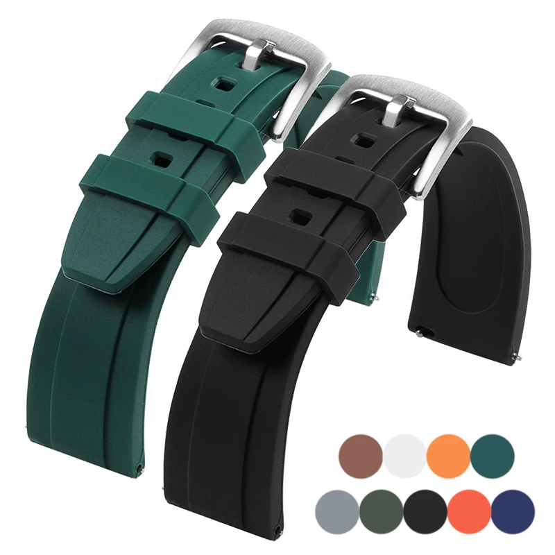 Premium Silikon-Uhrenarmband mit Schnellverschluss, Gummi-Uhrenarmband, 20 mm, 22 mm, Ersatz-Uhrenarmband, Uhrenarmband für Damen und Herren, Zubehör