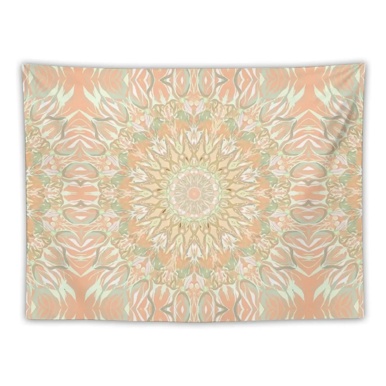 

Peach Boho Mandala Pastel Digital Design Tapestry Room Decor For Girls Decoration For Bedroom Wall Tapestries Tapestry