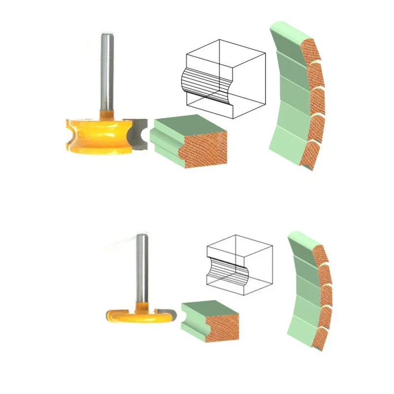 2 ชิ้น/เซ็ต 1/4 "6.35MM Shank Milling เครื่องตัดไม้แกะสลักขลุ่ยและลูกปัด Router บิตชุดเครื่องตัดไม้ Tenon เครื่องตัดไม้เครื่องมือ