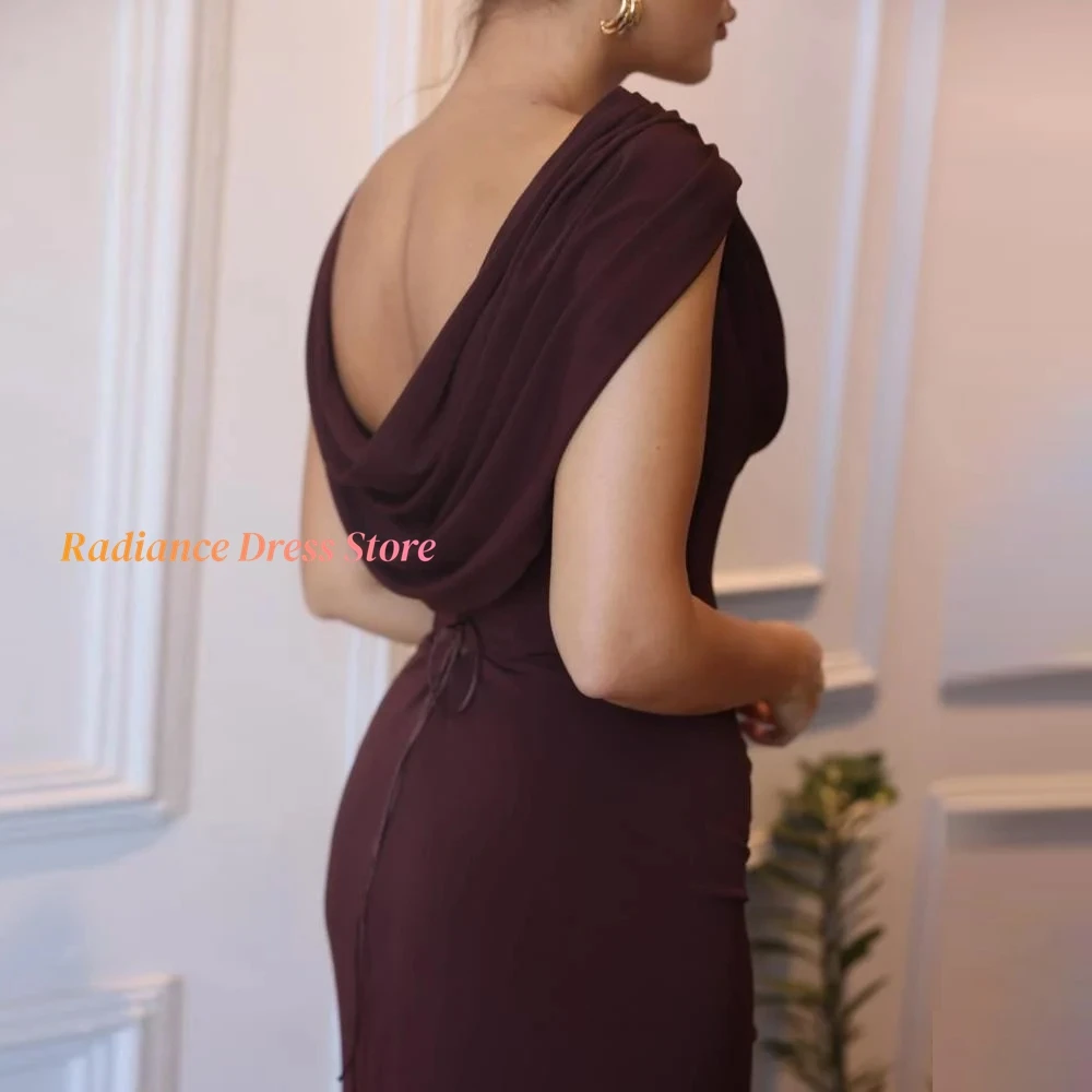 Mermaid Jersey Evening Dress Customized Simple Scoop Sleeveless Homecoming Dresses Modern Lace Up Back Special Occasion Gowns image 2