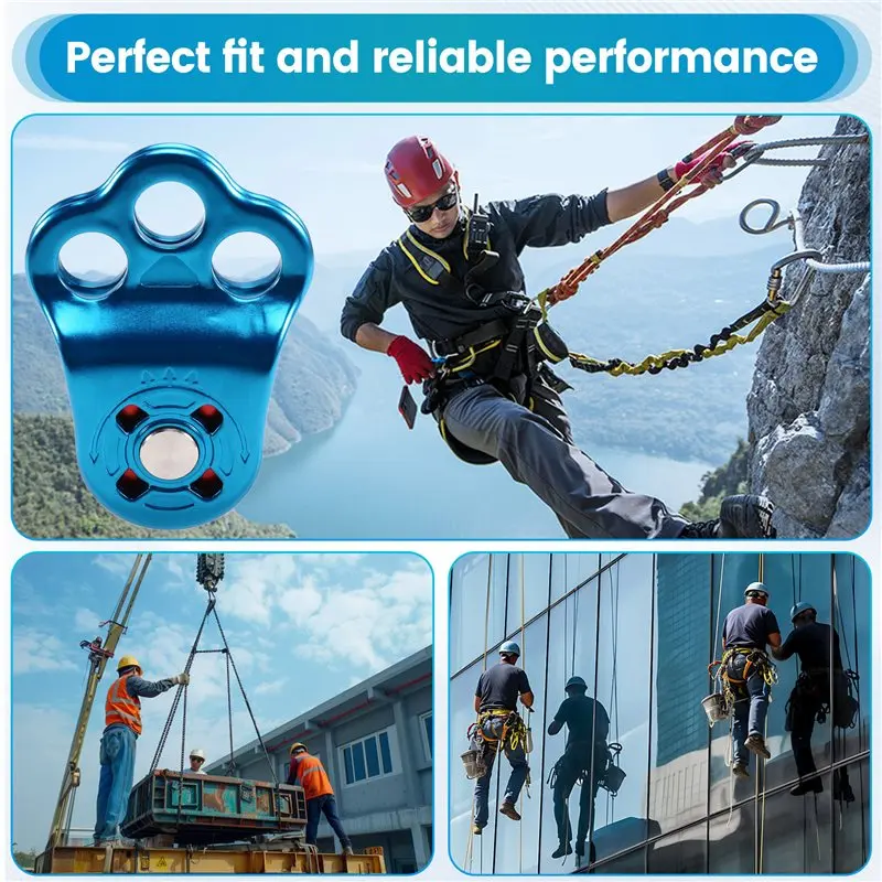 Climbing Pulley- 30KN Three Holes Ball Bearing Single Pulley For 14Mm Rope Hauling In Rock Climbing view 3