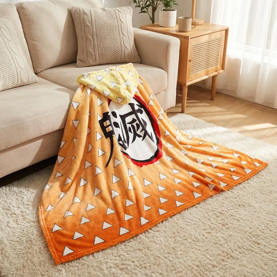 Demon Slayer Decke Kariert Anime Kimetsu No Yaiba Cosplay Requisite Tanjirou Maßgeschneiderte Damen Pyjamas Shinobu Erwachsenen Bademantel Schal Robe