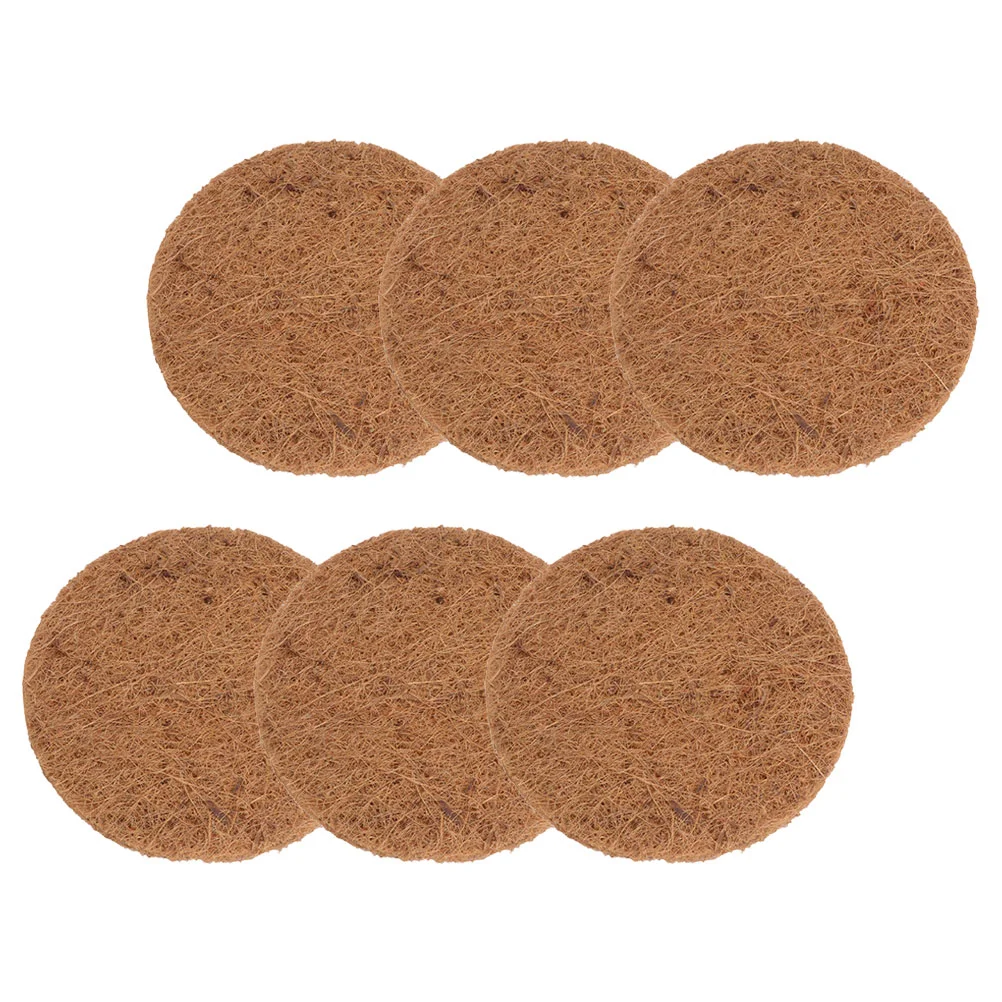 6 Pcs Pigeon Nest with Brown Cushion Bird Pad Durable Mats Round Where Coconut Coir Fiber Nesting