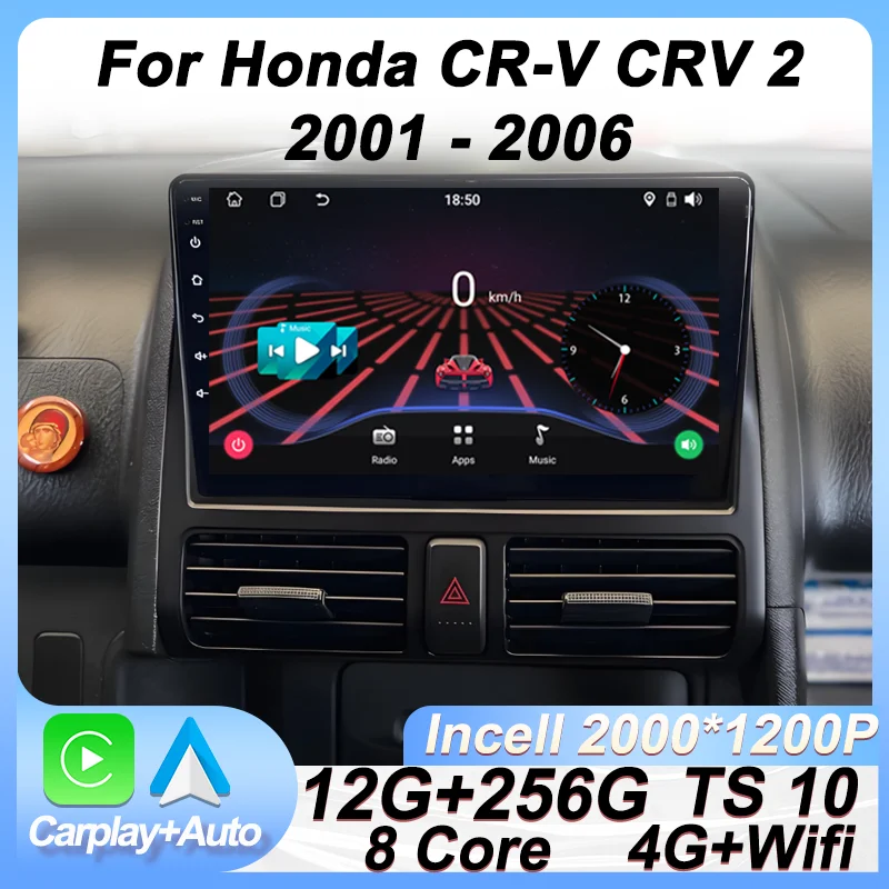 

Android 14 For Honda CR-V CRV 2 2001 - 2006 Android Auto Car Radio 8 Core Touch Screen Multimedia Player Wifi Bluetooth Wifi
