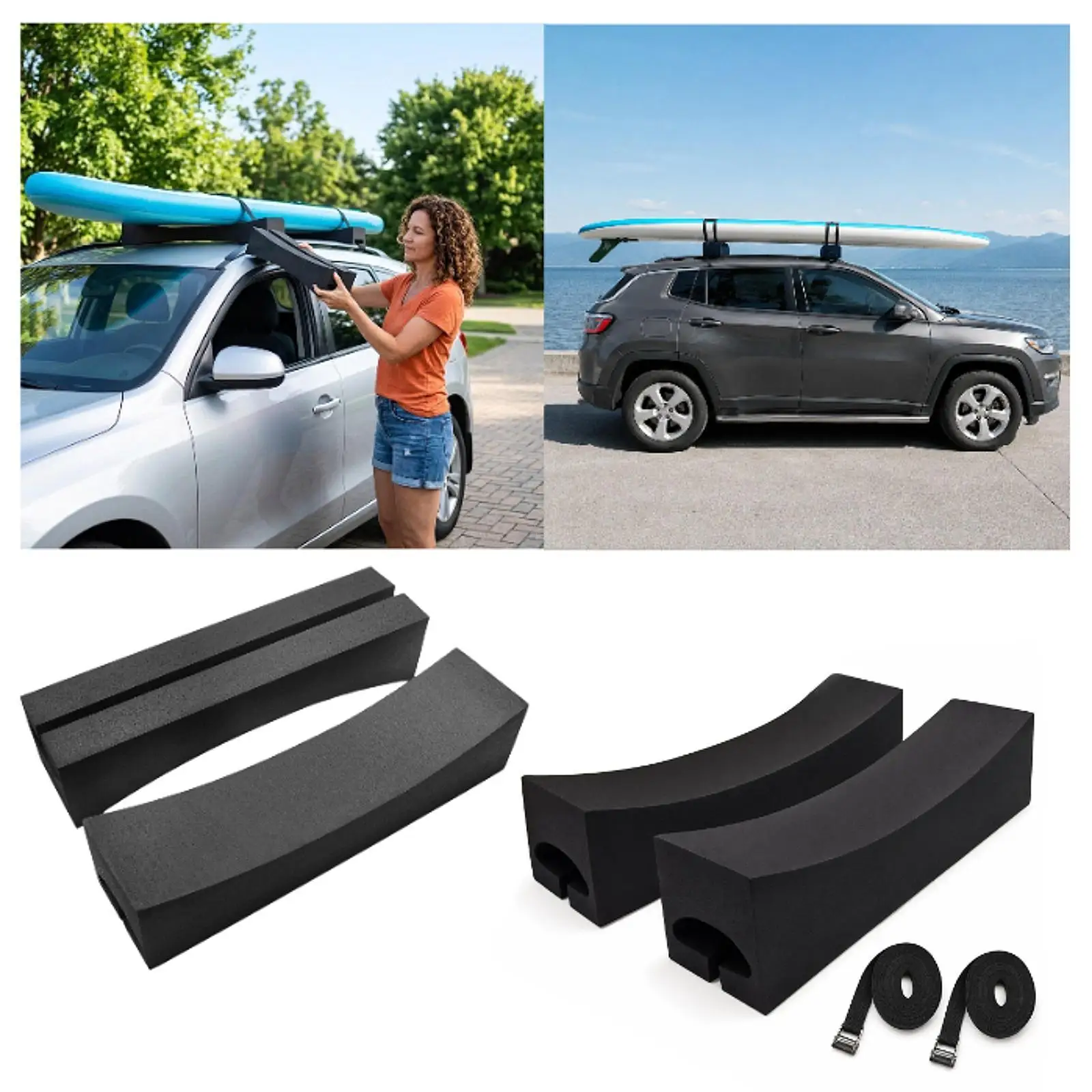 Car Top Kayak Racks Foam Blocks Outdoor Paddleboard Roof Pads for Inflatable Boat Accessories Storage