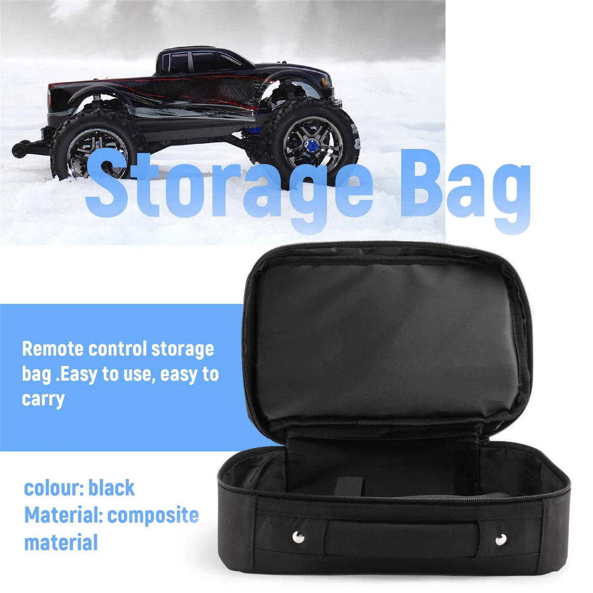 

A68T Universal Remote Control Storage Bag Transmitter Handbag Case Box for 1/8 1/10 RC Car Boat Tank Crawler TRX4 SCX10