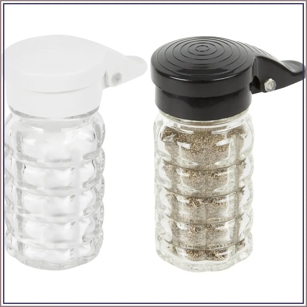 Saleros y Pimenteros Resistentes a la Humedad, 1.5 Oz, Tapas con Resorte, Juego de 2
