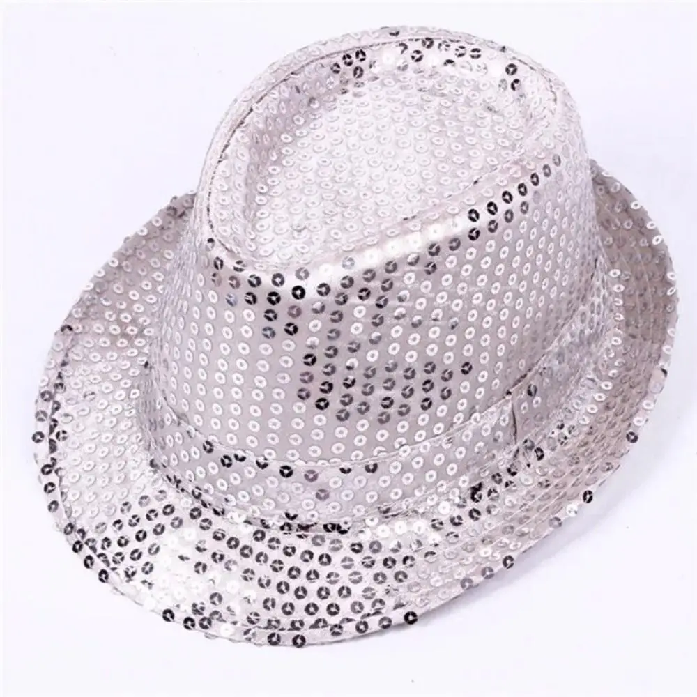 Korean Version Sequin Sequins Fedora Hat Brilliant Shiny Dance Jazz Cap Creative Hip Hop Glitter Jazz Hat Decorated