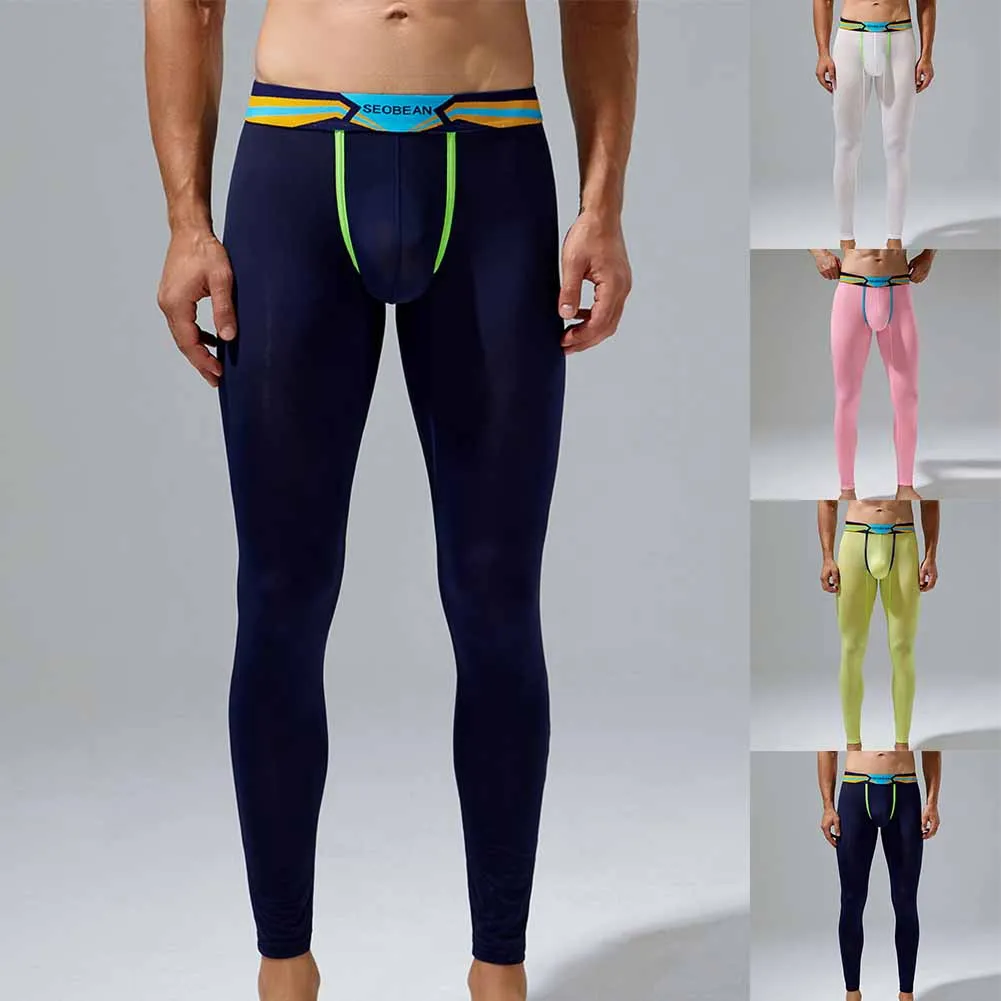 Sous-vêtements pantalons collants Transparent respirant classique Legging pantalon léger longs Johns hommes sous-vêtements flambant neuf