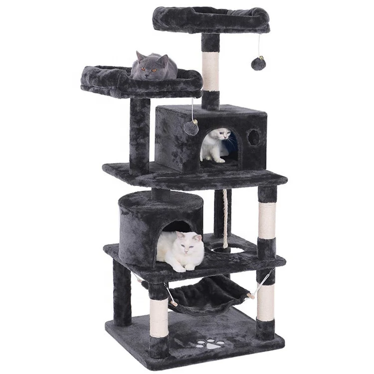 

Large Multi-Level Cat Tree Condo Furniture Cat Tower Wood Cat Scratcher Tower