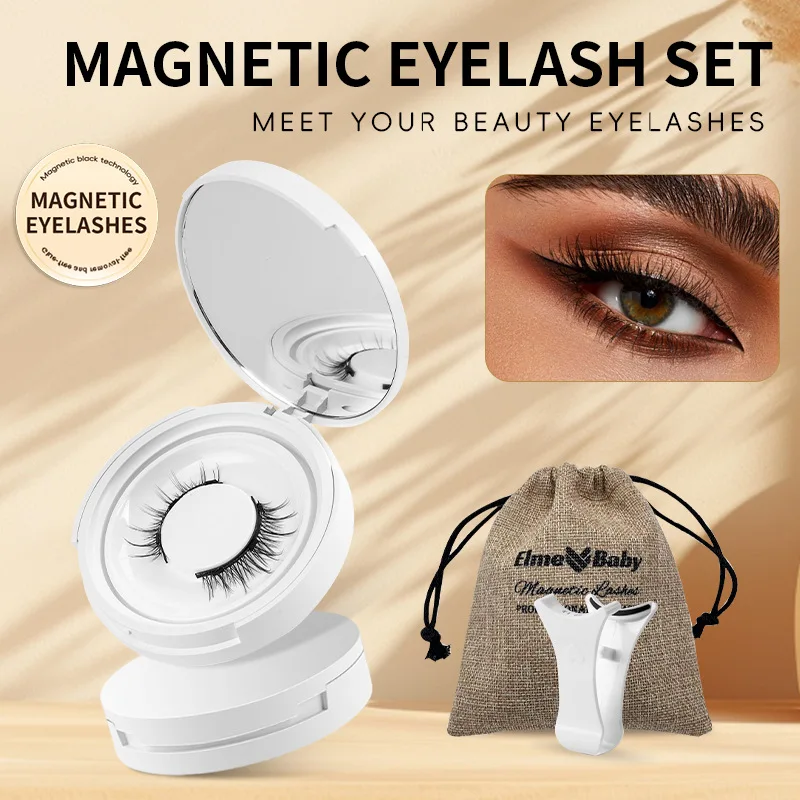 Koop een geschenkdoos met spiegel Kleine duivel Magnetische valse wimpers Geen make-up Wimpers Natuurlijke simulatie Draagbare set gereedschappen