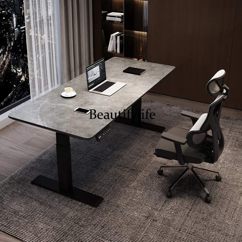 

Nordic Creative L-shaped Writing Desk Modern Minimalist Executive Lift Computer Desk Solid Wood Electric Office Furniture