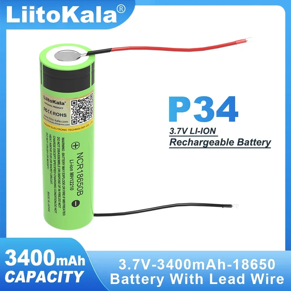 Liitokala New NCR18650B + DIY Linie 3.7V 3400mAh 18650 Rechargeable Lithium Battery For  Battery 100% Original