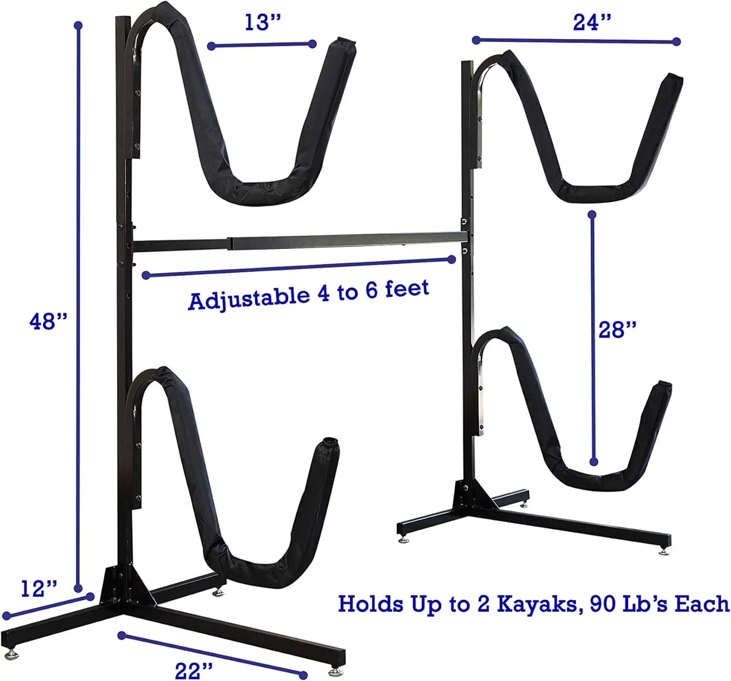 Kayak Rack - Free Standing Kayak Storage for Indoor/Outdoor