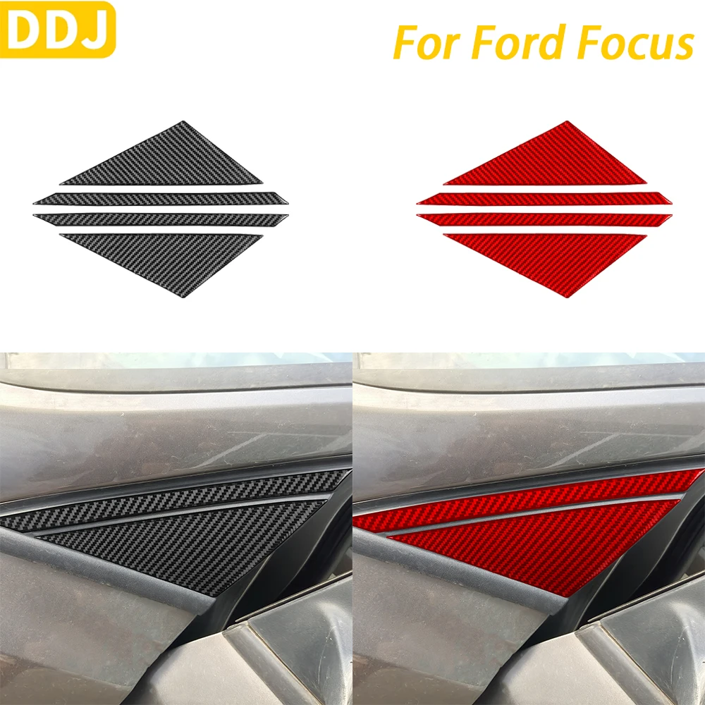 

For Ford Focus 2012-2018 Accessories Real Carbon Fiber Exterior Door A-pillar Panel Decorative Cover Car Decoration Sticker