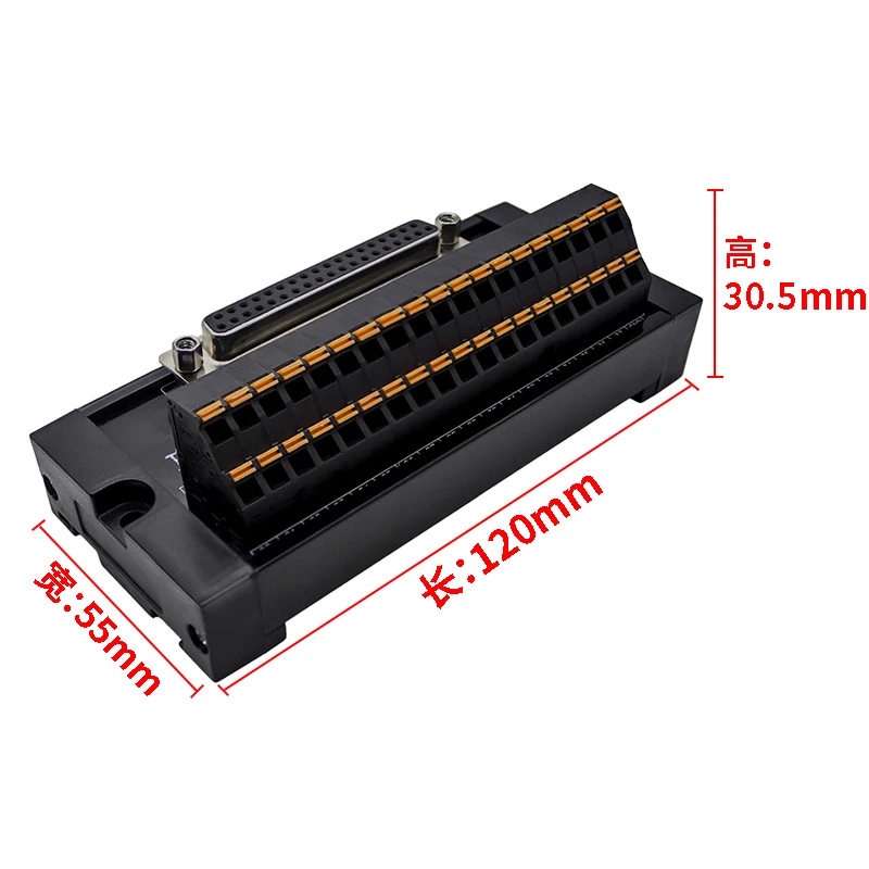 DIN Rail Mount DB37 37Pin D-SUB Serial Breakout Board, Solderless DB37 Female Male Relay Terminal Transfer Block for Industrial