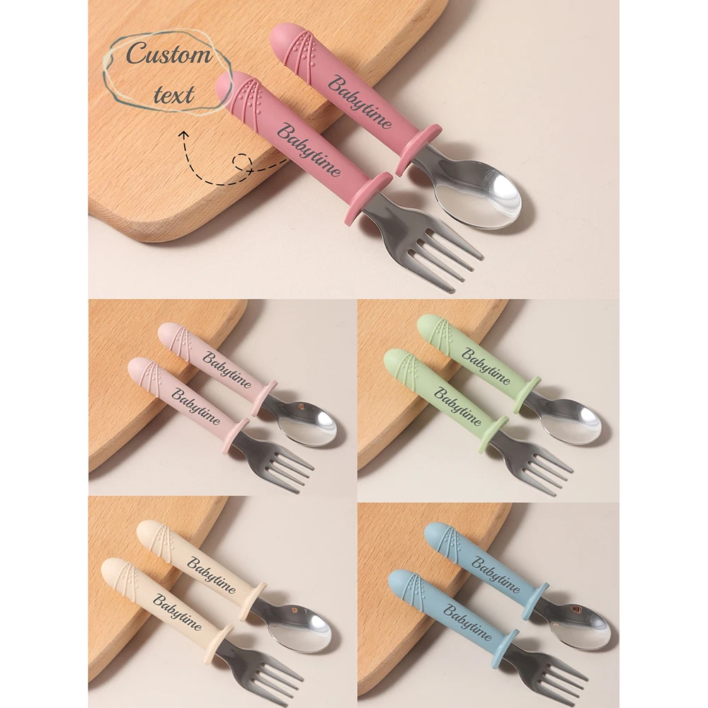 Juego de tenedor y cuchara de  - Baby Food Utensils Set reseña y precio