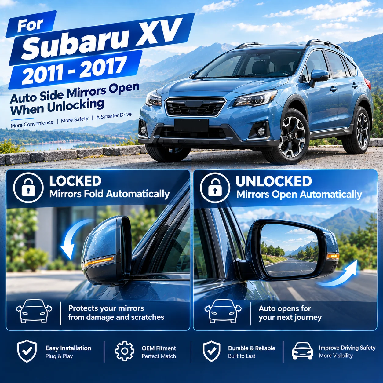 Automatic Side Mirror Folding Module for Subaru XV(11-17) – Fold on Lock, Unfold on Unlock