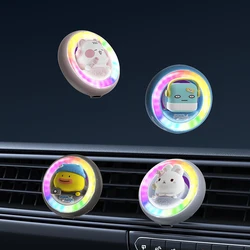 1PC RGB voice-controlled car air outlet rhythm light car Aromatherapy - complimentary two unscented PE tablets two 5ml bottles