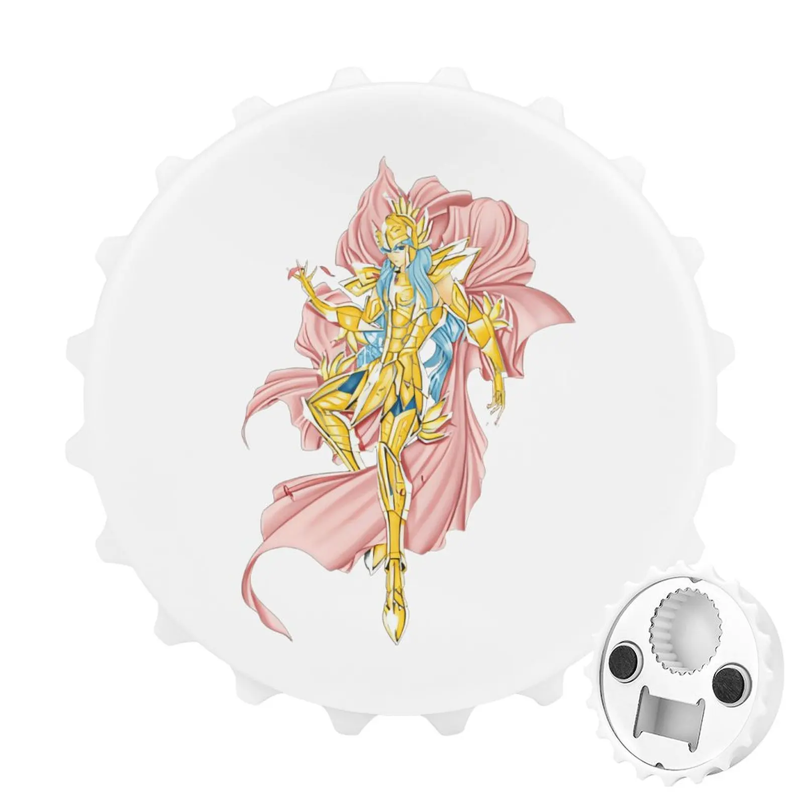 

Refrigerator Magnet Bottle Opener Magnetic Attraction Alloy Material Saint Seiya Knights of The Zodiac Goods Pisces Aphrodite