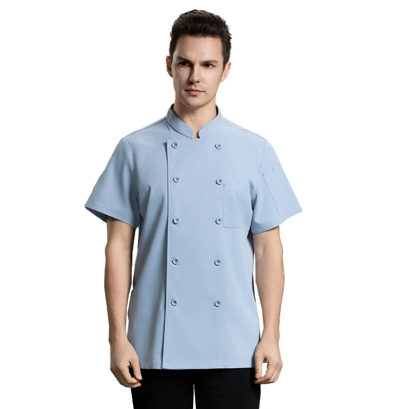 

Restaurant Kitchen Shirt Men Chef Clothe Hotel Overalls Cooking Uniform Cook Jacket Bakery Cafe Waiter Working Coat