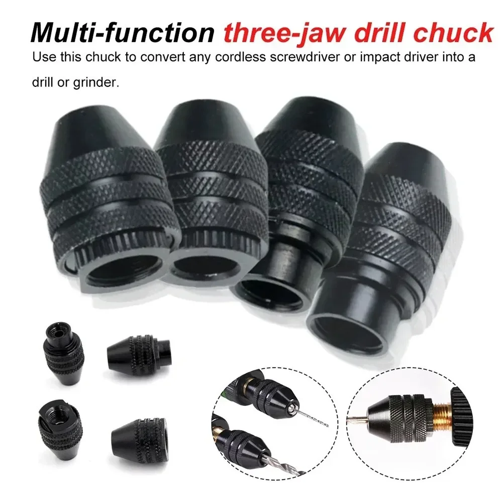 0.3-3.4mm Mini Multi Chuck Keyless Quick Change Three-Jaw Drill Chuck M7 M8x0.75 Rust-resistant Black Oxide Finish