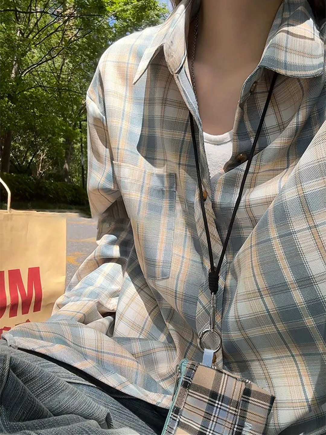 Cleanfit Plaid Long Sleeve Shirt Loose Fit Spring Season Men Women Lazy Style Open Cardigan Outerwear Couple's Jacket