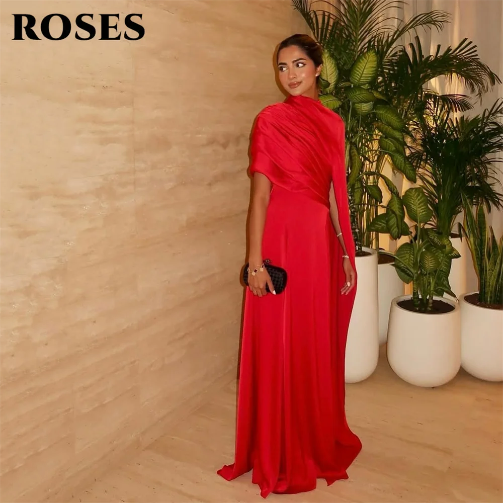 

Вечерние платья ROSES Red Beach Party с асимметричным драпированием и рукавами-накидкой, на заказ, для женщин