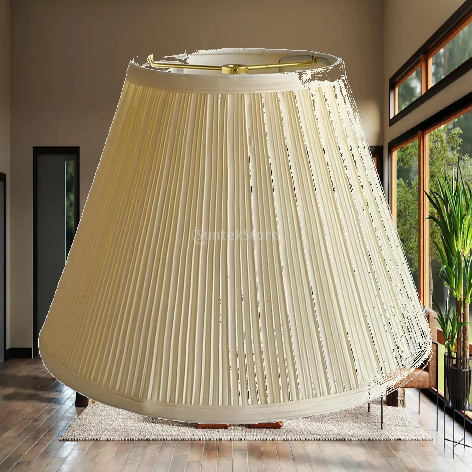 Foldable Fabric Lampshade Tapered Pleated Lamp Cover for Table Lamp Floor Lamp Bedside Decor