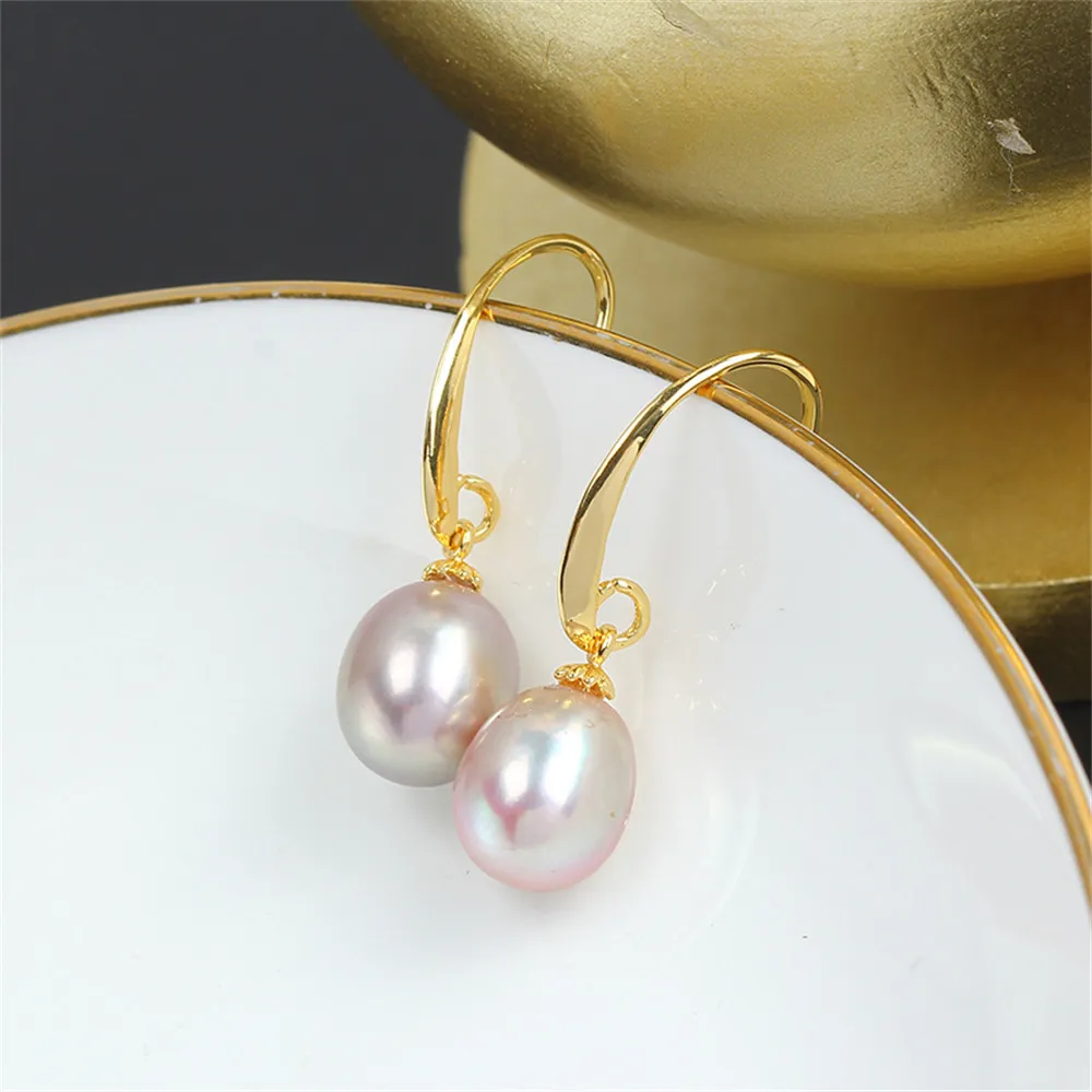 

Gold Ear Hook Pearl 14K Bag Gold Ear Replacement Atmosphere Ear Stud Empty Holder DIY Accessories Temperament Style Female