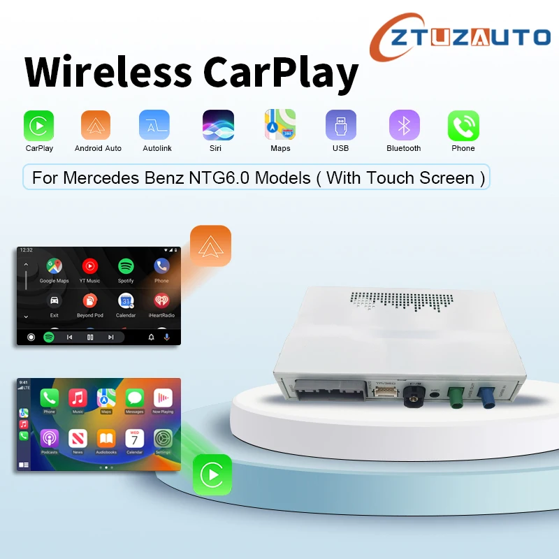 

2024 Wireless CarPlay Android Auto For Mercedes Benz A B C E CLS CLA GLA GLB Class NTG6.0 2018-2022 With Mirror Link Airplay