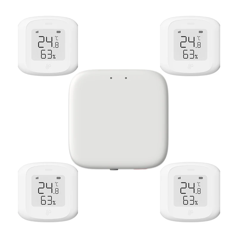 ORYZIC WiFi-temperatuur- en vochtigheidssensor, LCD-binnenthermometer en hygrometer, Tuya Smart Life, 2,4 GHz, geen hub nodig.