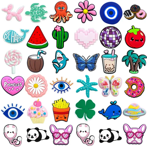 Gran oferta, 1 Uds., abalorios de PVC rosa para zapatos, bonitos adornos para zapatos de postre, alfileres para mujeres y niñas, hebillas para sandalias, accesorios, regalos