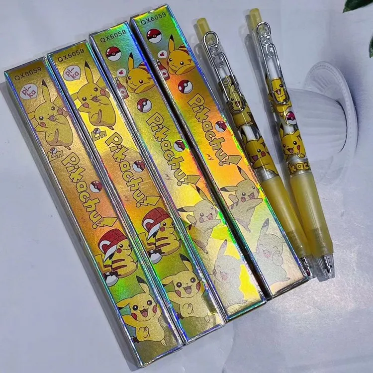 6 stücke Pokemon Pikachu Gel Stifte Blind Box 0,5mm Schwarz Unterschrift Penkawaii Schreibwaren Anime Schule Liefert Kreative Geschenke